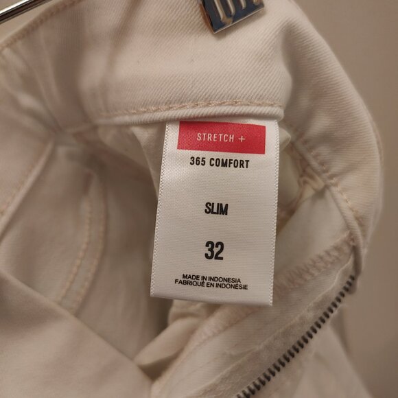 Distressed White Express Slim Fit Stretch+ Jean Shorts 32" Waist x 9" Inseam - Picture 8 of 8